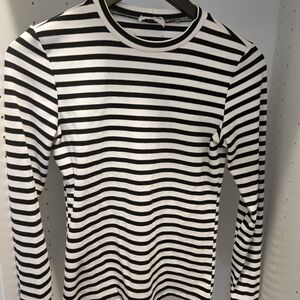 LNA Black and White Striped Top
